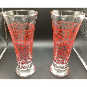 VTG Pair Of Pilsner/Beer Glasses-1950s-Mid-Century Modern, Retro- 7" Tall Decor